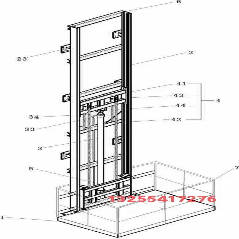 导轨式升降平台货梯图纸